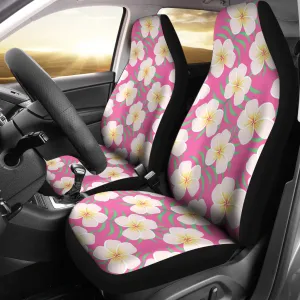 Pink With Frangipani Plumeria Hawaiian Island Flower Pattern Car Seat Covers