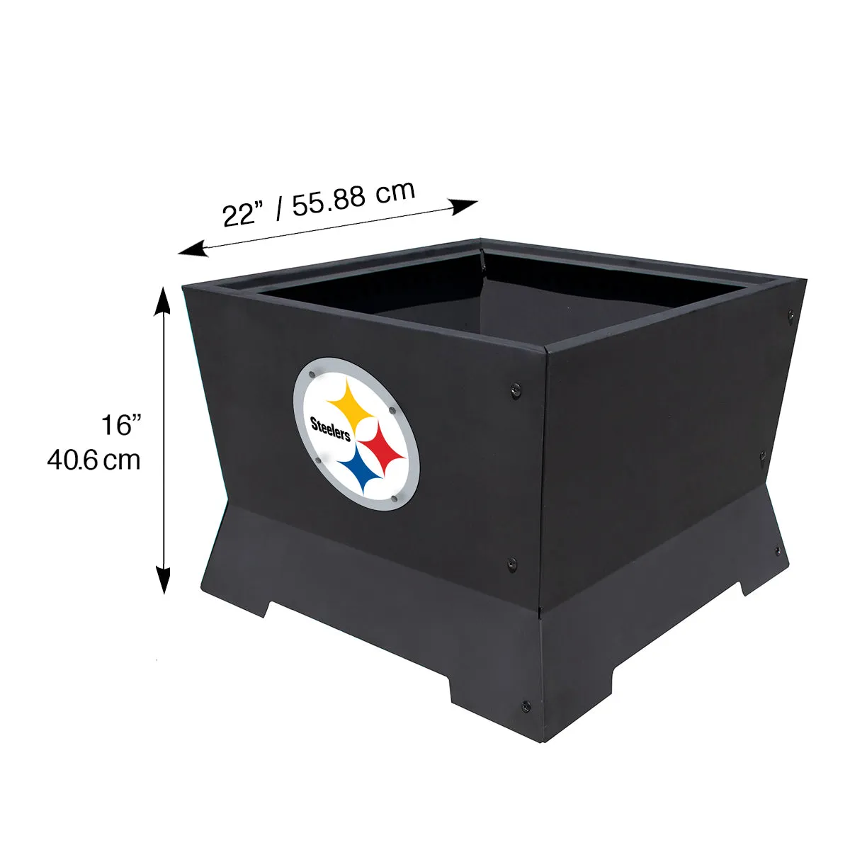 Pittsburgh Steelers 22" NFL Square Peak Patio Smokeless Fire Pit Medallion Series