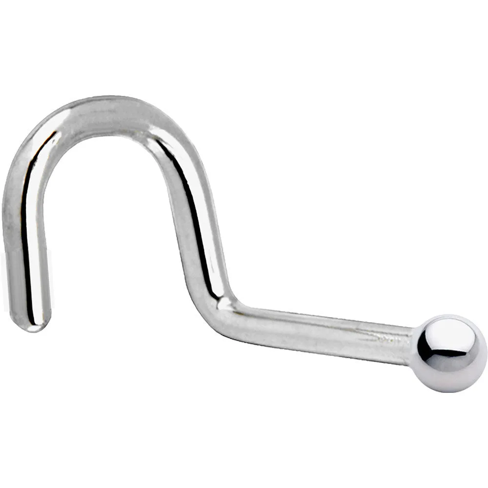 Platinum 1.5mm Ball Nose Ring