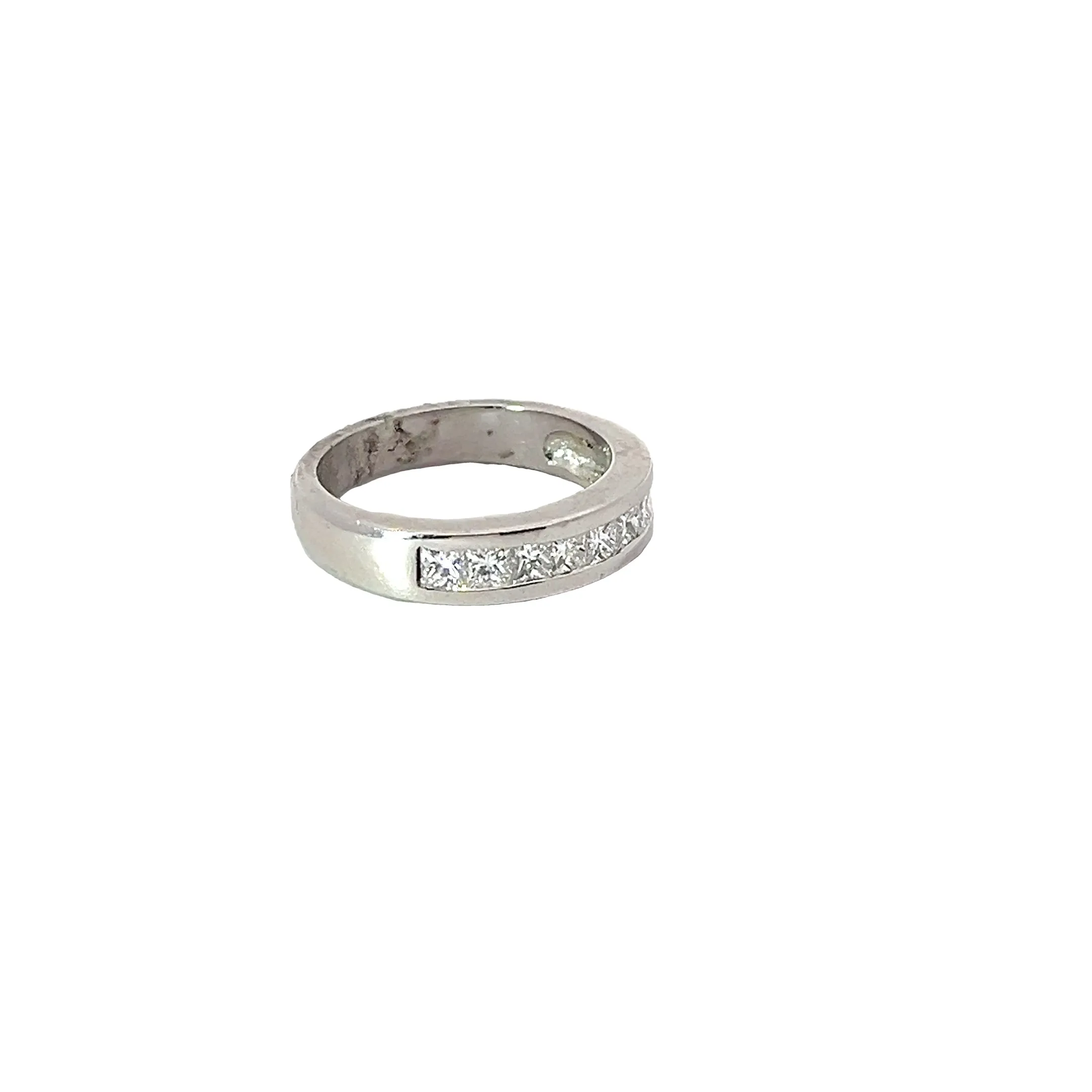PLATINUM .80CT G VS2 PRINCESS CUT DIAMOND RING SIZE 5 1/2