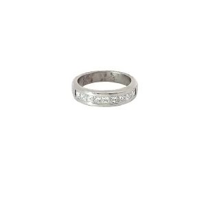 PLATINUM .80CT G VS2 PRINCESS CUT DIAMOND RING SIZE 5 1/2
