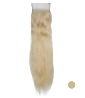 Platinum Blonde Virgin Remy Lace Closure - 100% Handmade with Natural Wave Texture