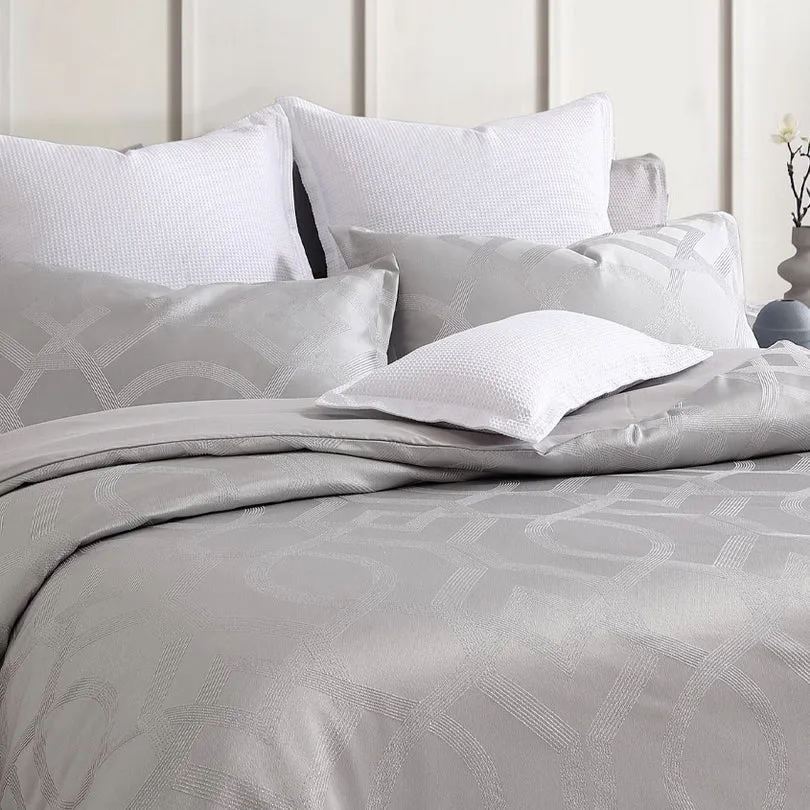 Platinum Collection SEVILLE SILVER QUILT COVER SET