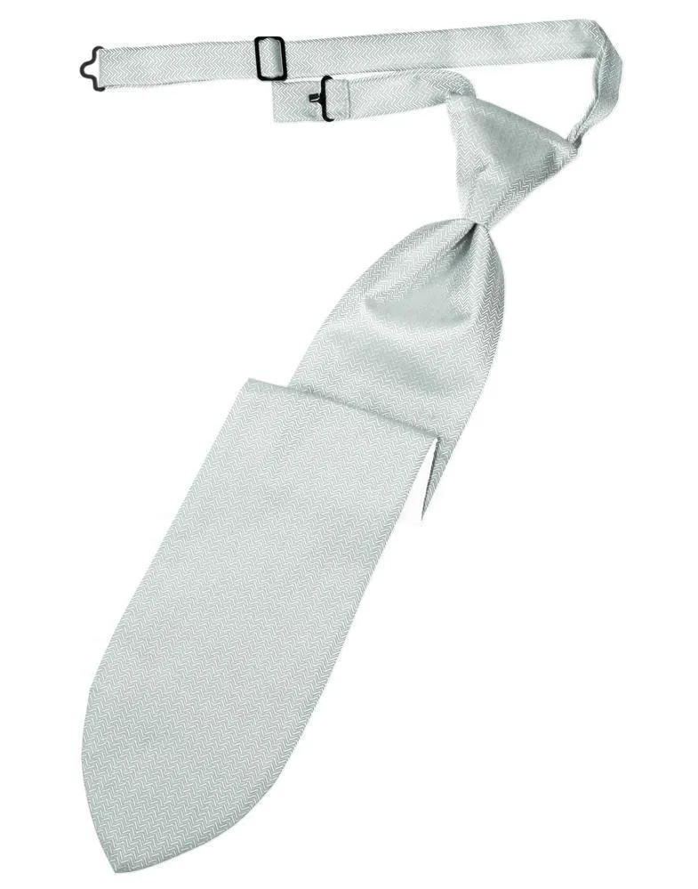 Platinum Herringbone Necktie