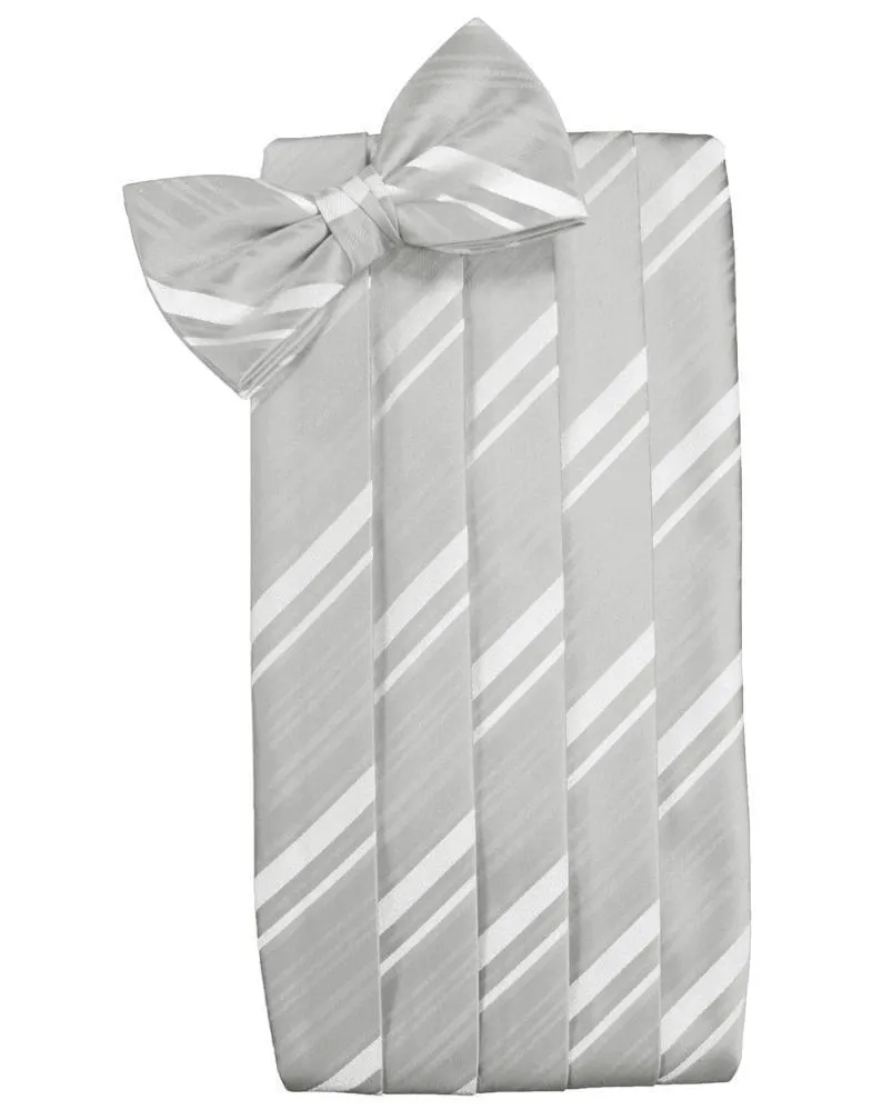 Platinum Striped Satin Cummerbund