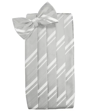 Platinum Striped Satin Cummerbund