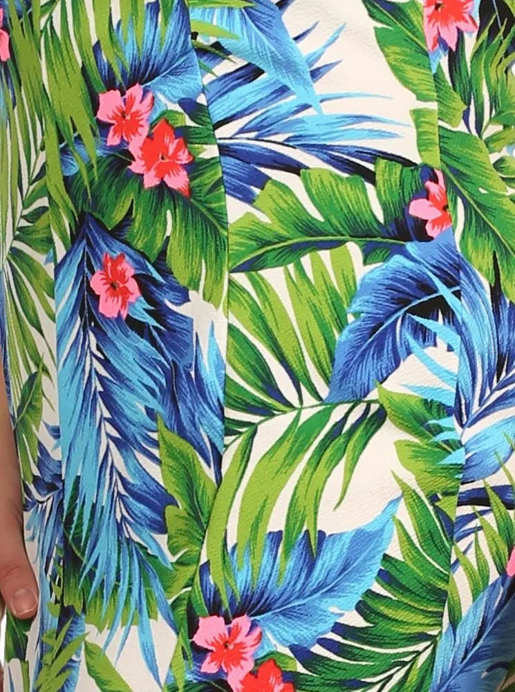 Plus Size Tropical Heaven Blue Dress