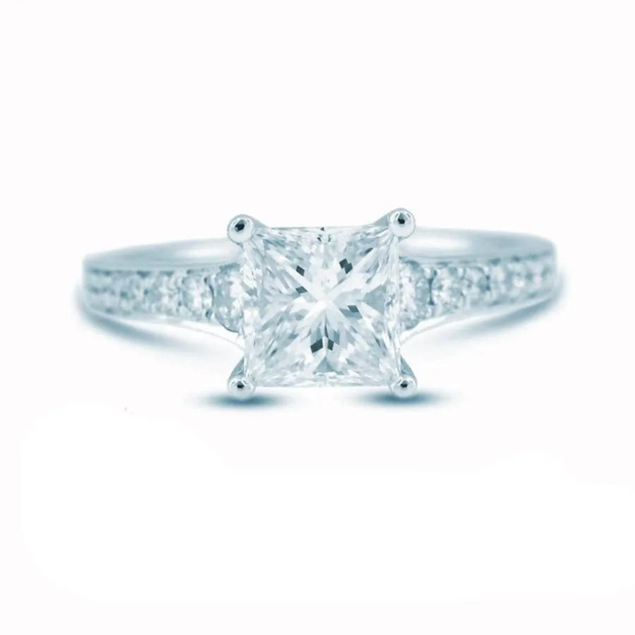 Princess Cut Diamond Solitaire Engagement Ring