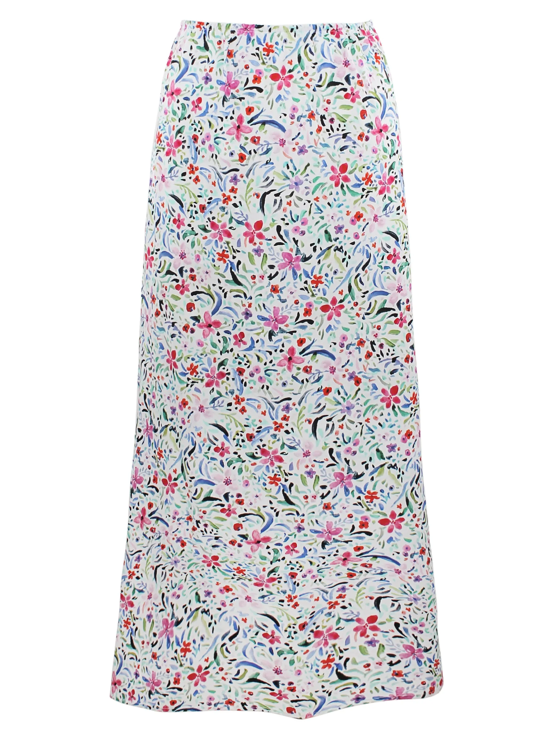 Pull On Slim Skirt Whimsy Floral Print