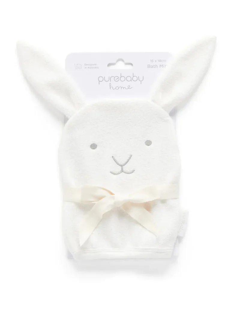 Purebaby Organic Cotton Bunny Bath Mitt