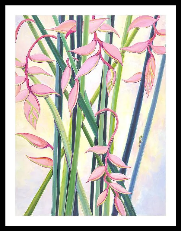 "Pink Elegance" Tropical Beauty - Framed Print
