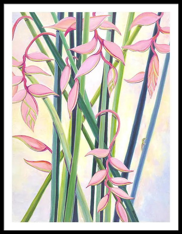 "Pink Elegance" Tropical Beauty - Framed Print