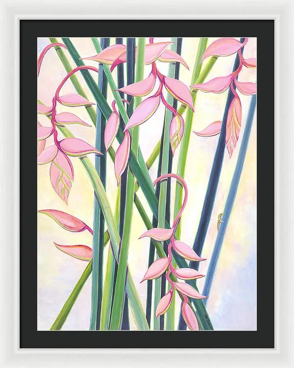 "Pink Elegance" Tropical Beauty - Framed Print