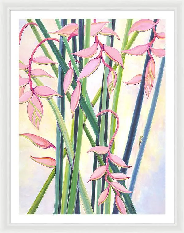 "Pink Elegance" Tropical Beauty - Framed Print