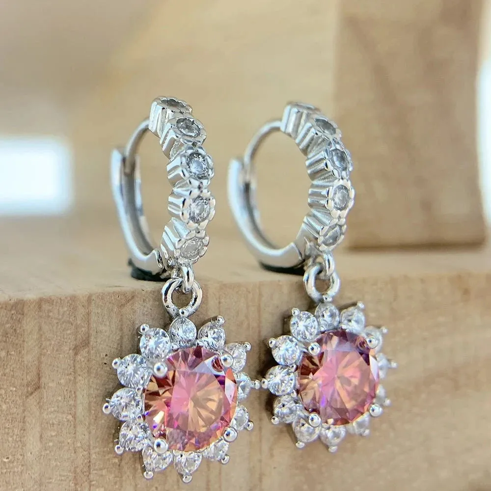 Red Diamond Jewelry Set with Sunflower Design