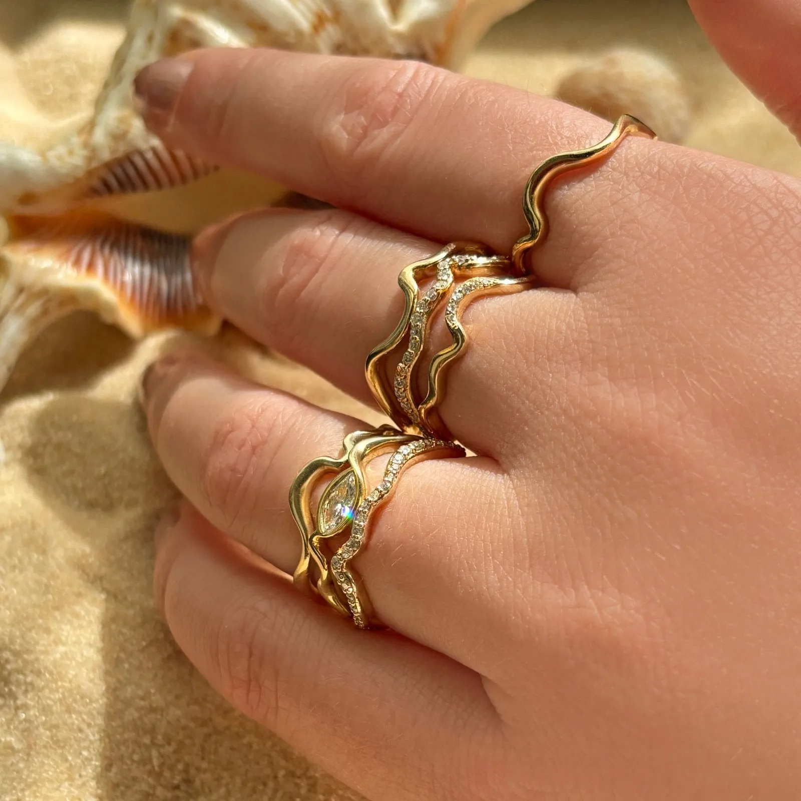 Ripple Ring - Full Pavé