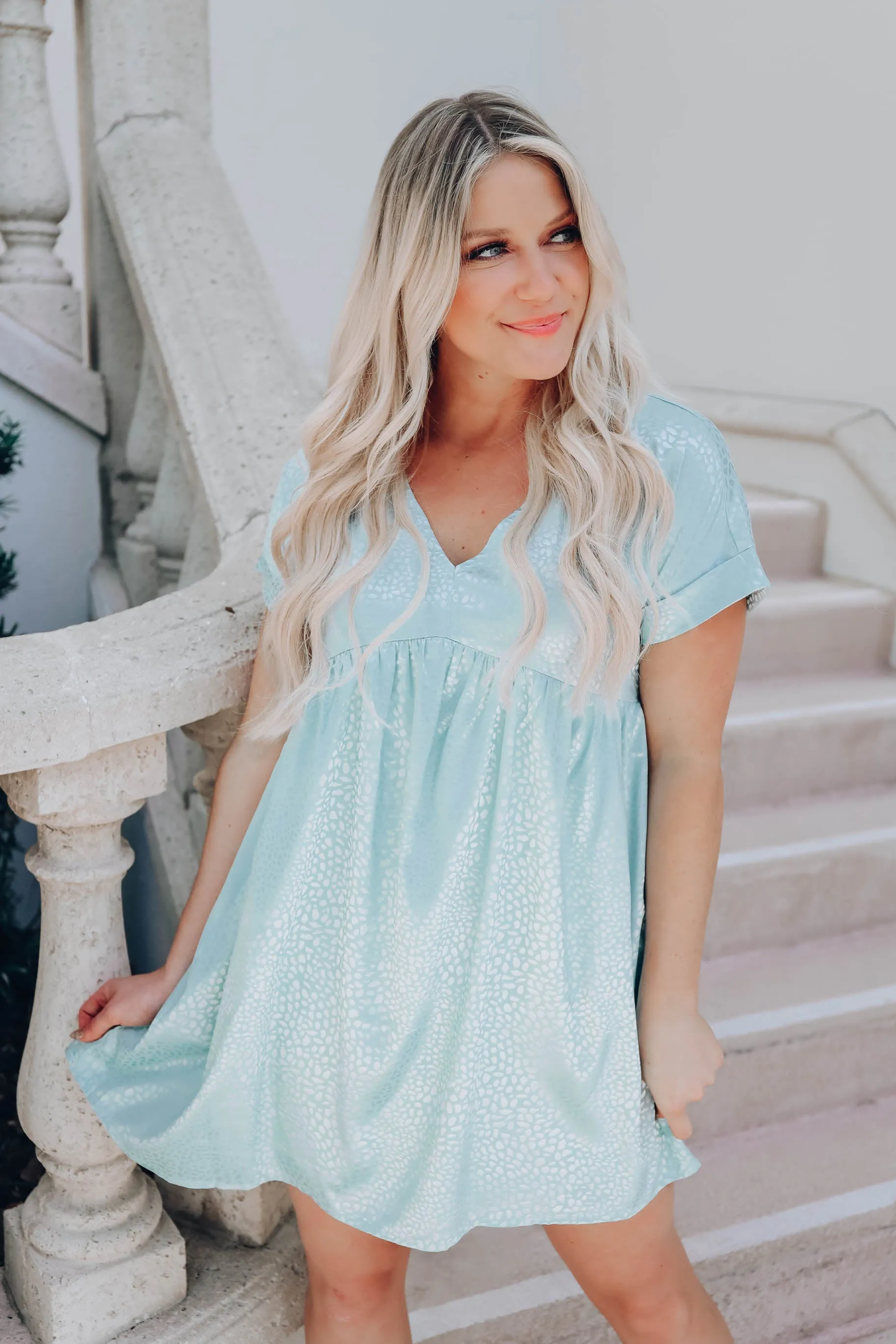 Sadie Satin Baby Doll Dress - Spearmint