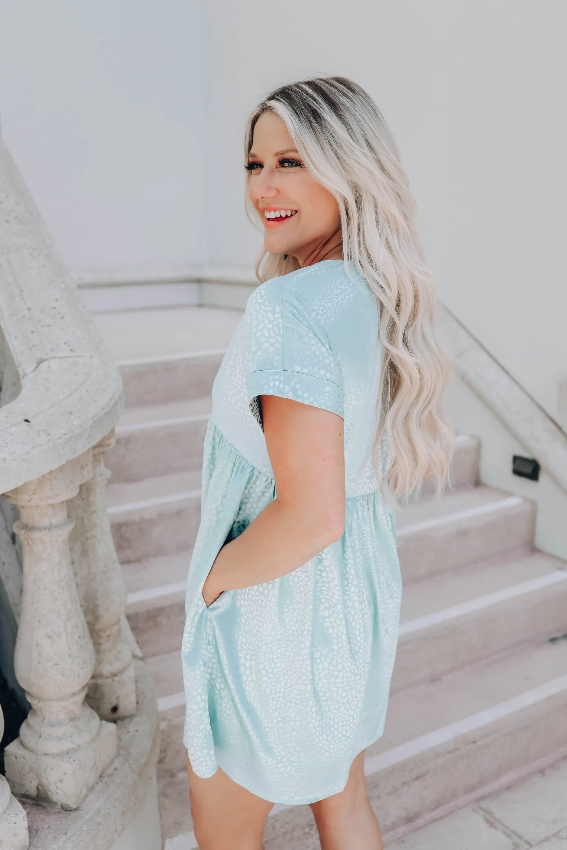 Sadie Satin Baby Doll Dress - Spearmint