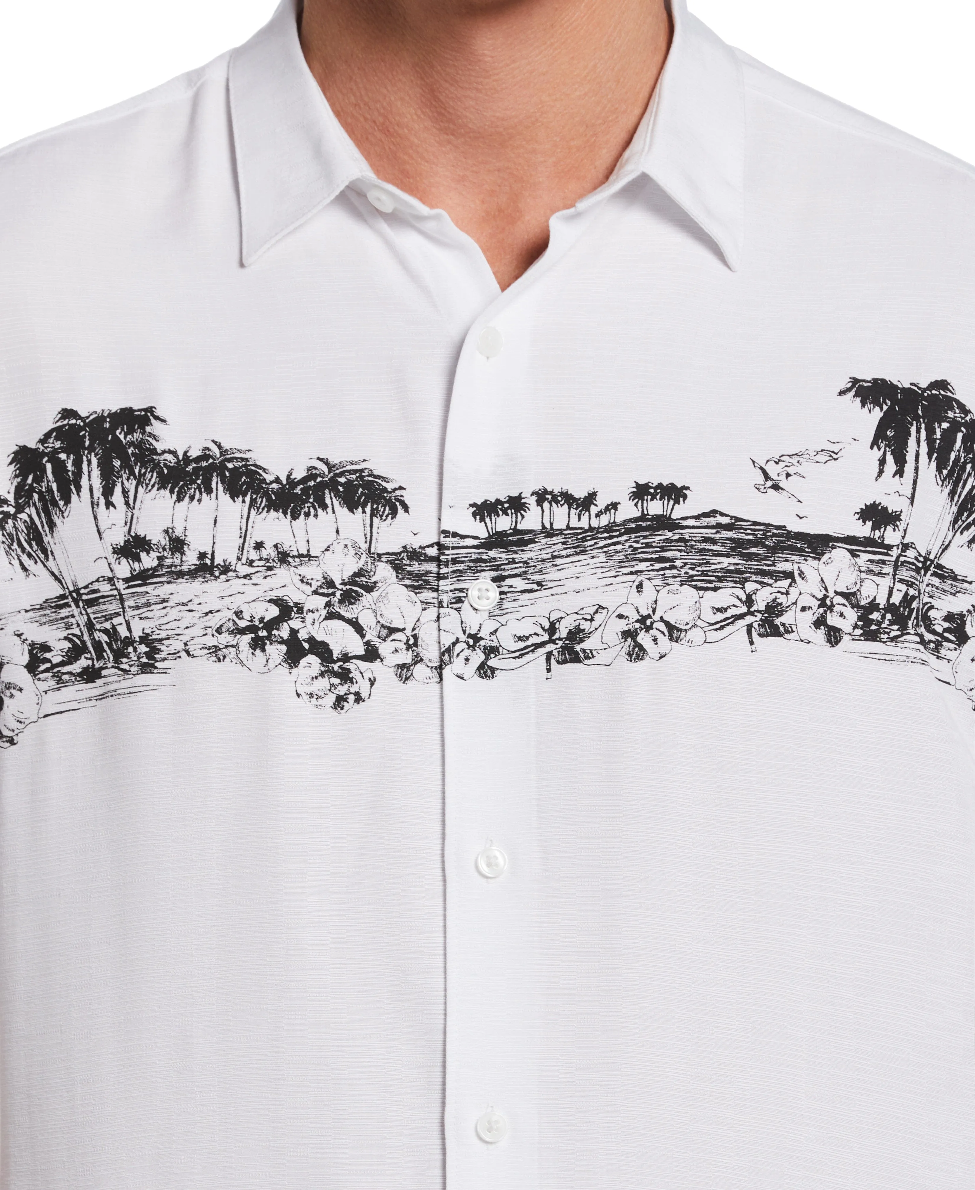 Scenic Print Textured Shirt