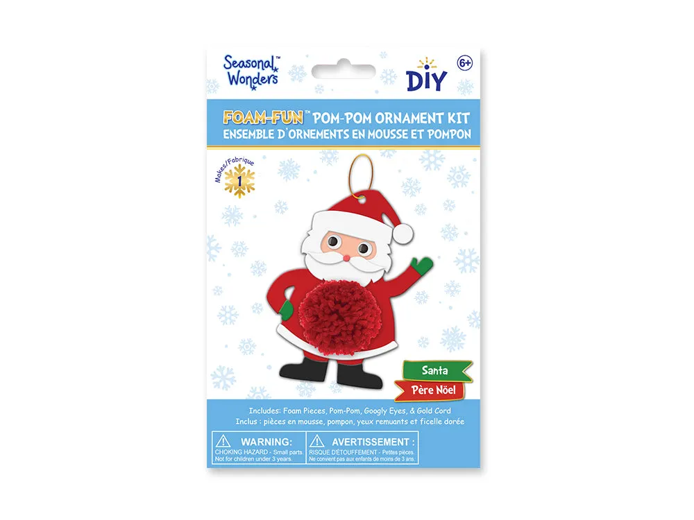 Seasonal Wonders: Foam-Fun DIY Yarn-Pom Kit - Holiday Pals