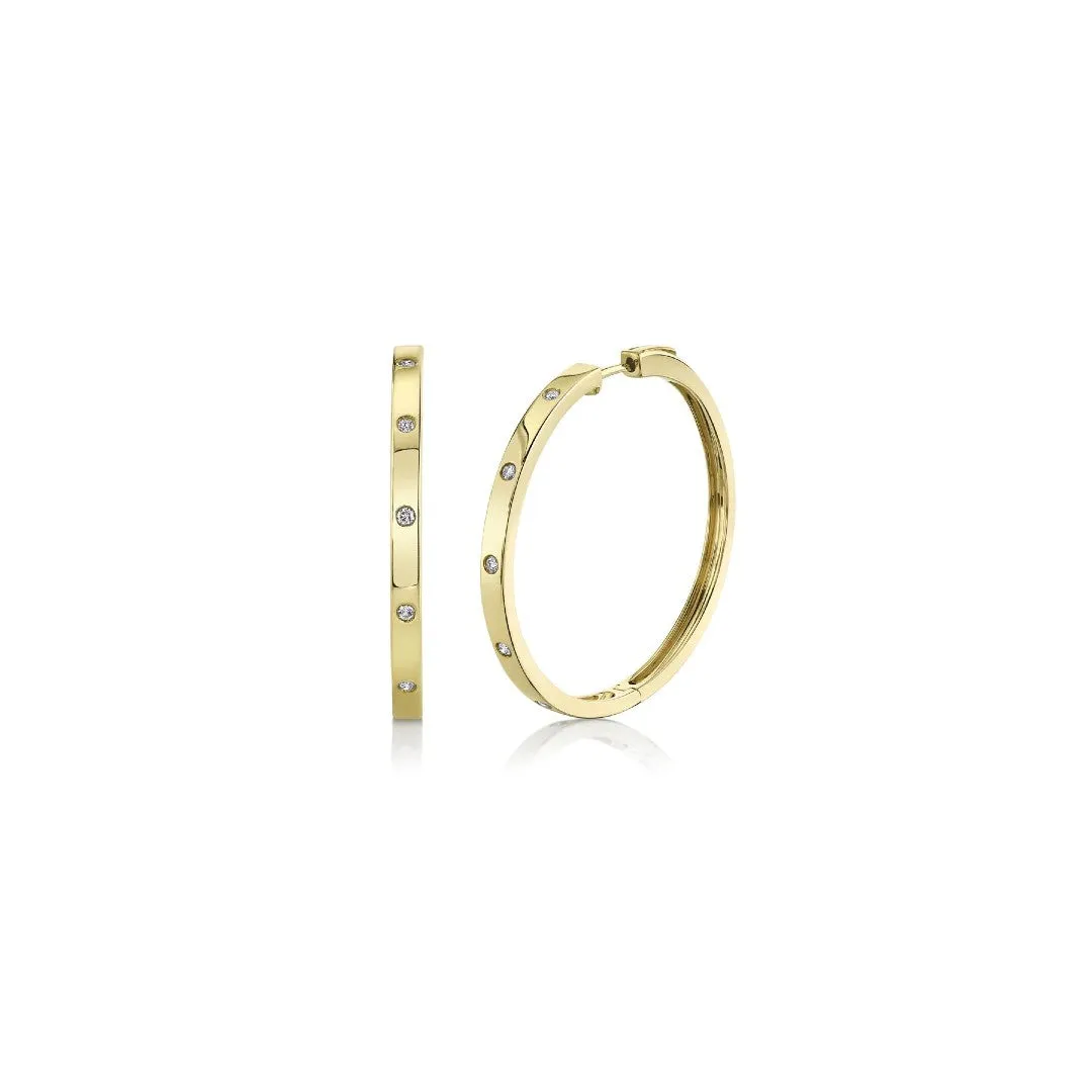 Shy Creation Burnished Diamond Hoops