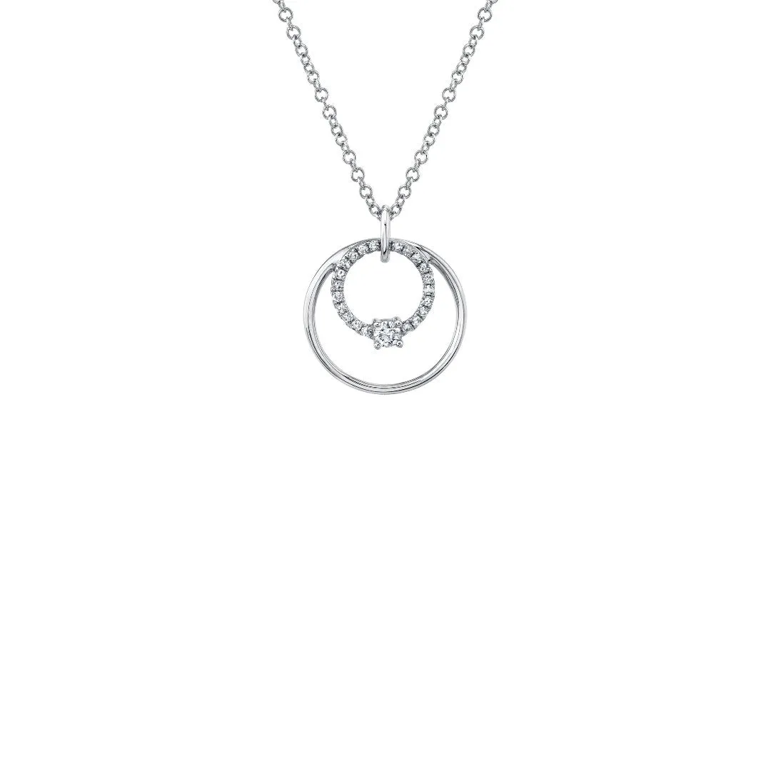 Shy Creation Diamond Double Circle Necklace