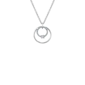 Shy Creation Diamond Double Circle Necklace