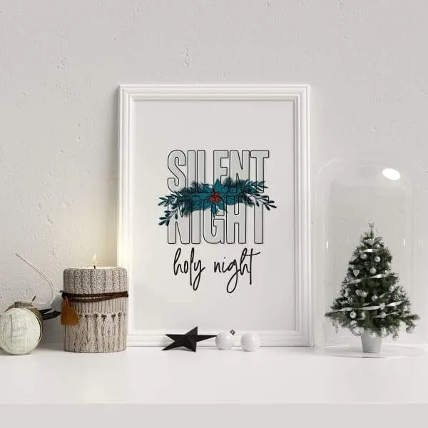 Silent Night modern retro Christmas