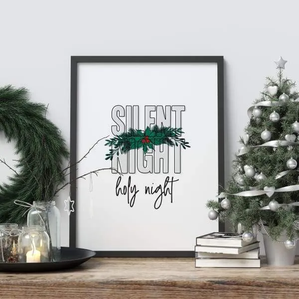 Silent Night modern retro Christmas