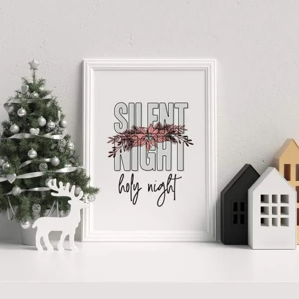 Silent Night modern retro Christmas