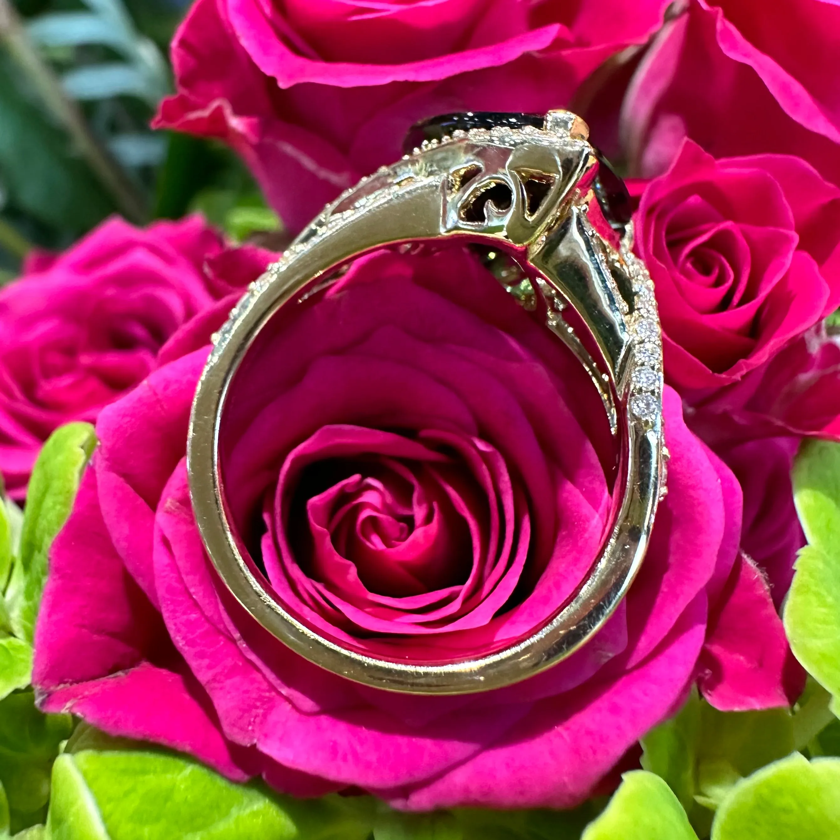 Simon G Green Tourmaline & Diamond One-of-a-Kind 18K Yellow Gold Ring LR3114