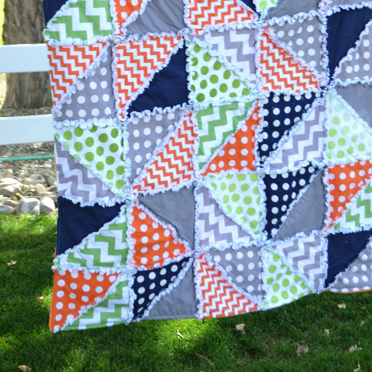 Simple Half Square Triangle Rag Quilt Pattern
