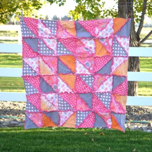 Simple Half Square Triangle Rag Quilt Pattern