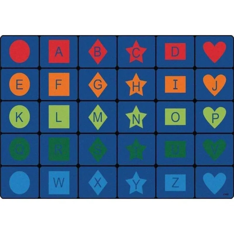 Simple Shapes and Alphabet Classroom Seating Rug