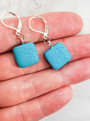 Simple Square Dangle Earring - Turquoise Water