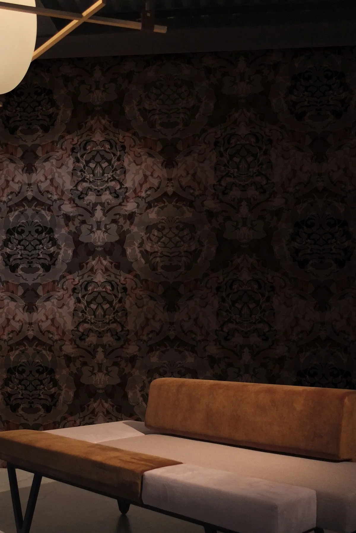 skull damask superwide wallpaper