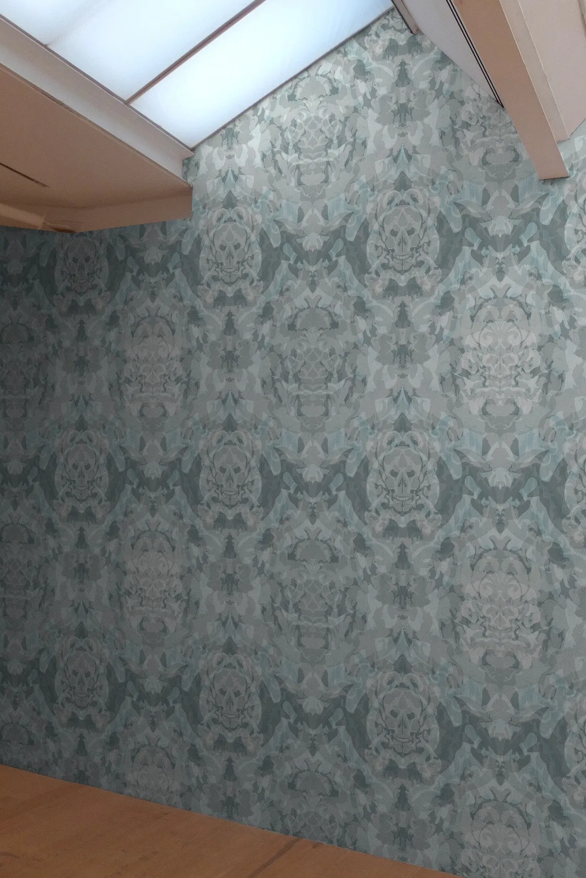 skull damask superwide wallpaper