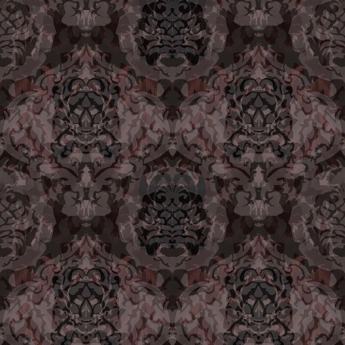 skull damask superwide wallpaper
