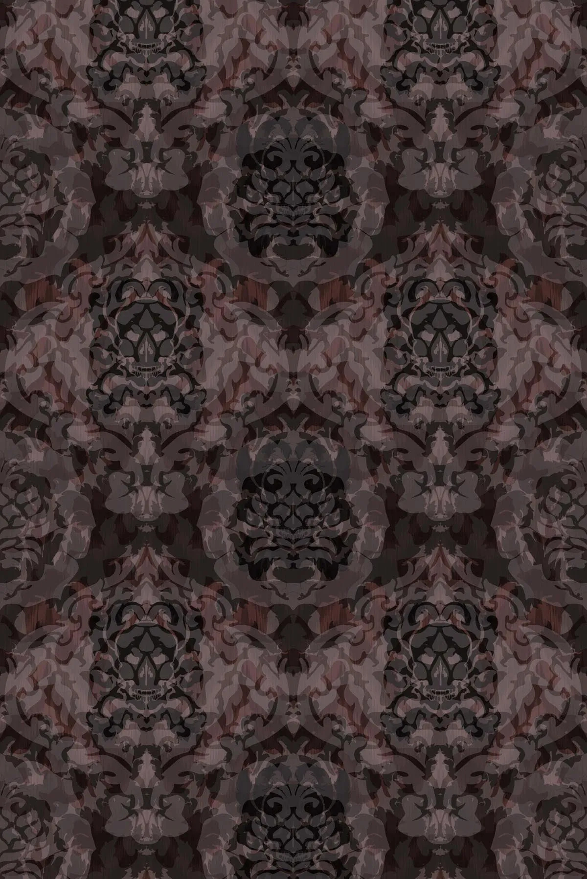 skull damask superwide wallpaper