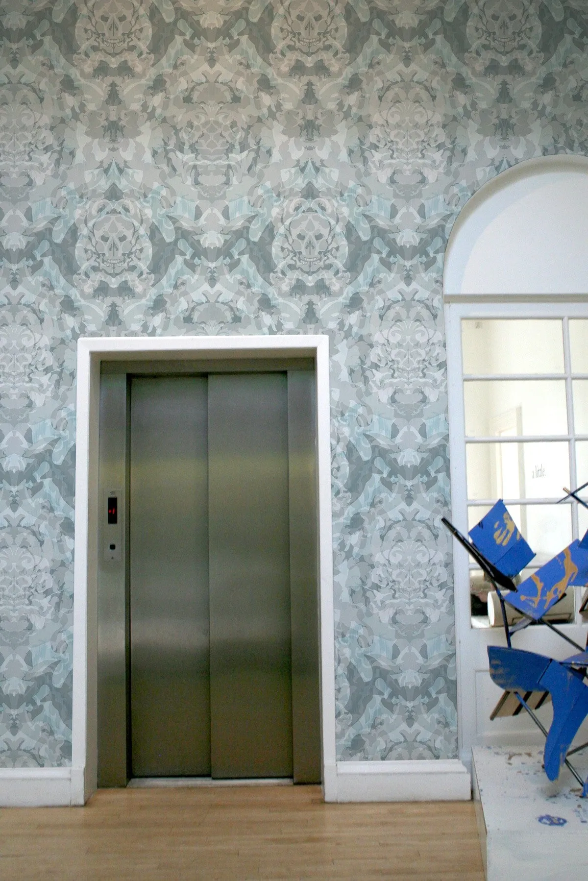 skull damask superwide wallpaper