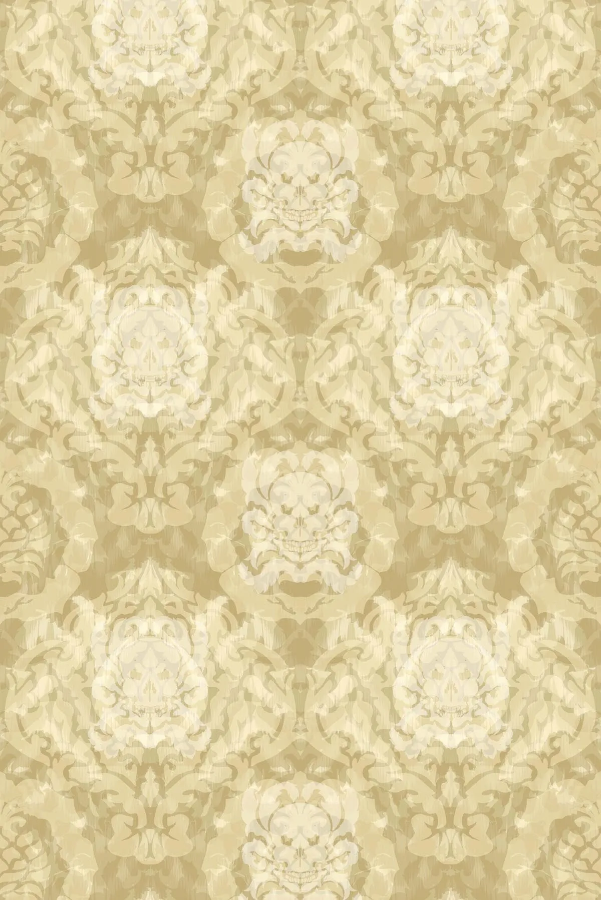 skull damask superwide wallpaper