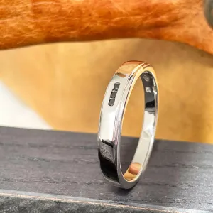Slimline Black Diamond White Gold Band