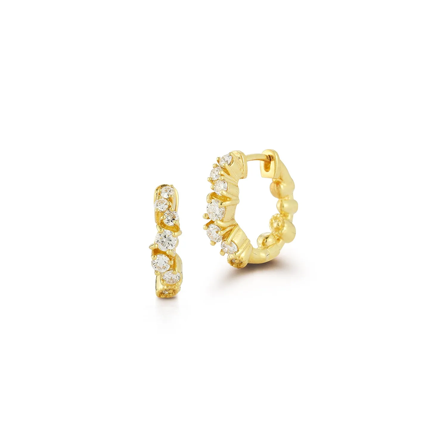 Small Confetti Diamond Hoop Earrings