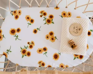 Snuggle Hunny Bassinet Sheet & Change Pad Cover - Sunflower