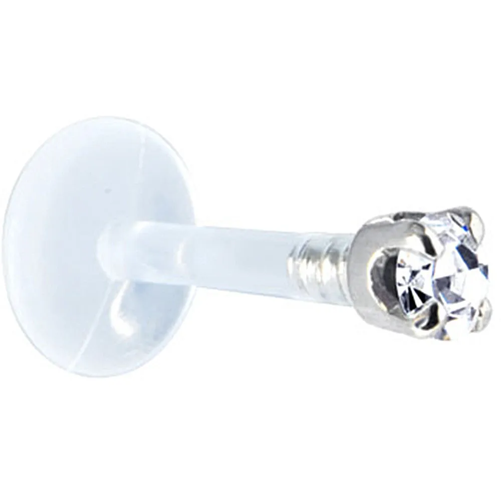 Solid 14KT White Gold 1.5mm Genuine Diamond Bioplast Push in Monroe