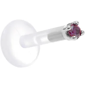 Solid 14KT White Gold 1.5mm Genuine Purple Diamond Bioplast Push in Monroe