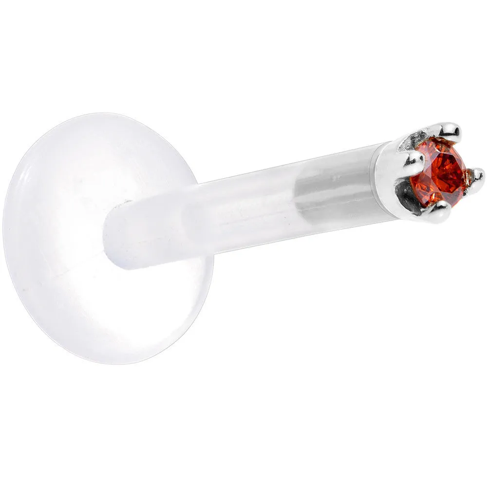 Solid 14KT White Gold 1.5mm Genuine Red Diamond Bioplast Push in Monroe
