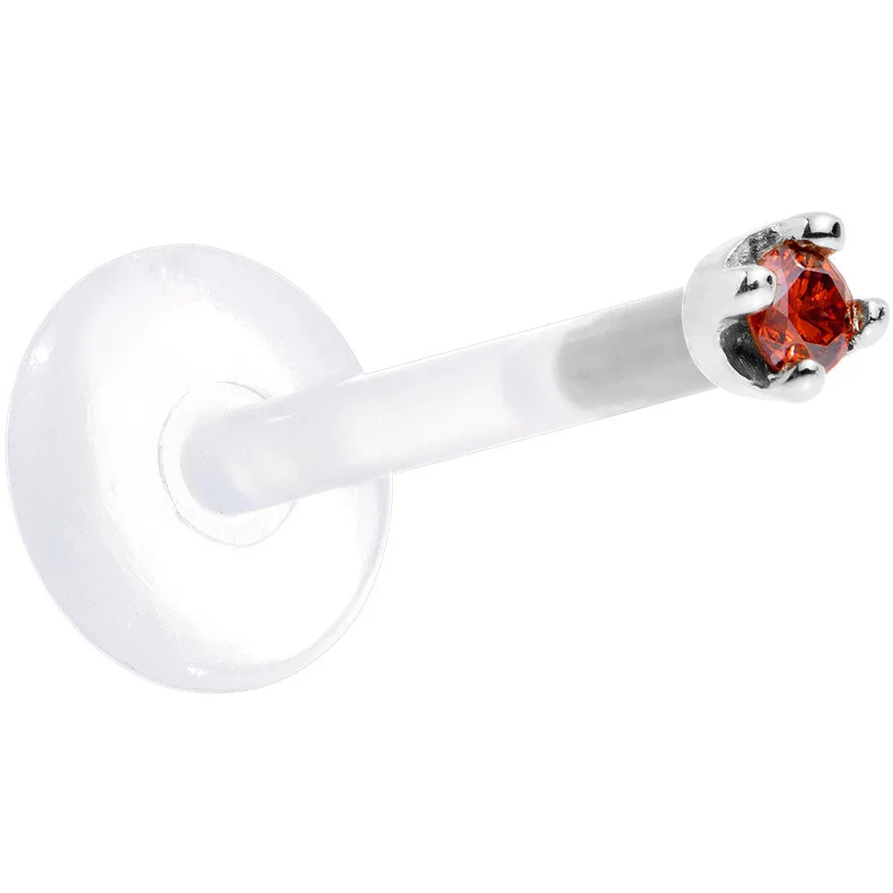 Solid 14KT White Gold 1.5mm Genuine Red Diamond Bioplast Push in Monroe