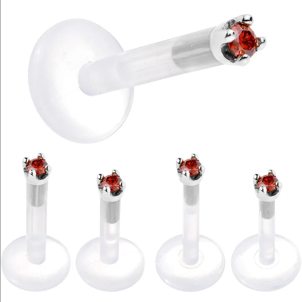 Solid 14KT White Gold 1.5mm Genuine Red Diamond Bioplast Push in Monroe