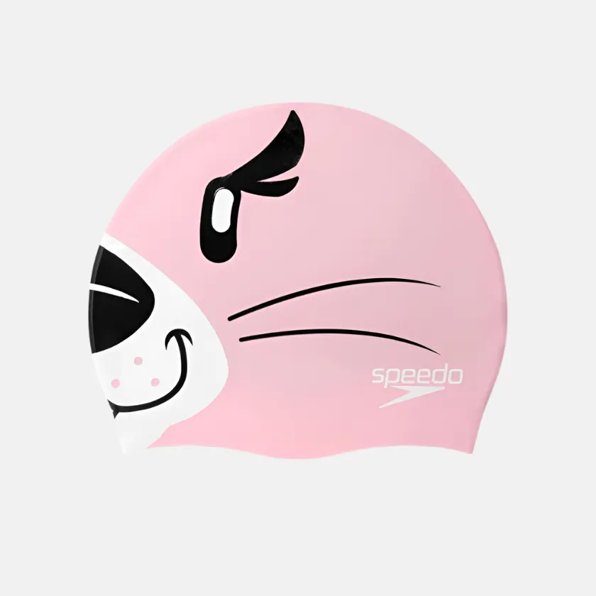 Speedo Seal Print Swim Cap For Tots -Pink/Black